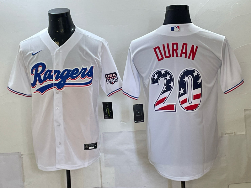 Men Texas Rangers #20 Duran white Nike 2026 MLB Jersey 0722001->houston texans->NFL Jersey